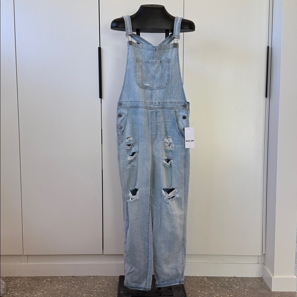 New With Tags⭐️ Denim Overalls Black Label by C’est Toi Boyfriend Fit distressed